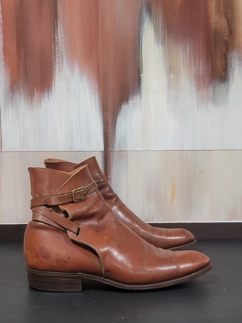 Source Unknown Brown Leather Womens Chukka Boots with Strap